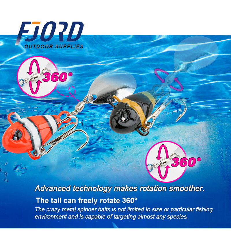 FJORD Tail Spinner Baits 7g 10.5g 14g 21g Horgászcsali Vib Metal Casting Shore Jig Spoon Fishing mesterséges csali kiegészítők