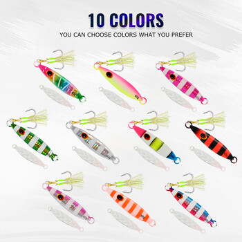 TOLU New Metal Slow Jigging Lure Glow 30g 40g 60g 80g Slow Sinking Jigs Pitch Fishing Saltwater Pesca Angler Hard Bait Tackle