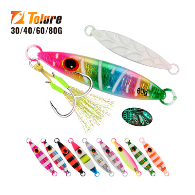 TOLU új fém Slow Jigging Lure Glow 30g 40g 60g 80g Slow Swing Jigs Saltwater Fishing Pitch Pesca Fisher Hard Bait Tackle