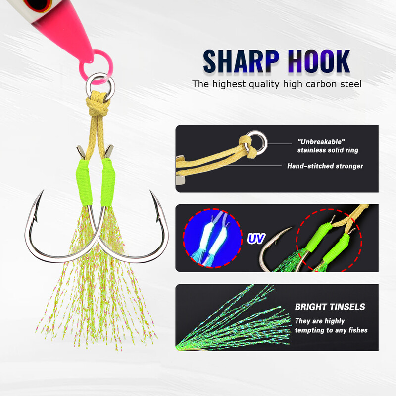 TOLU Naujas metalinis lėtas masalas, švytėjimas