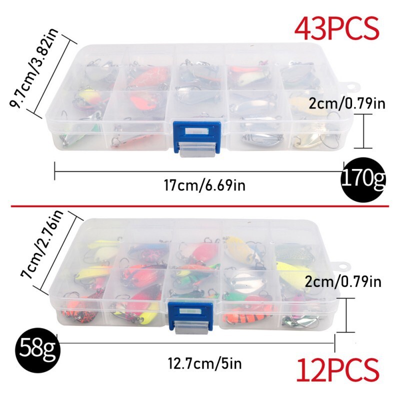 Flitteres horgászkanál csalikészlet, fém csali, pisztráng horgász csali pisztránghoz és süllőhöz, felszereléssel