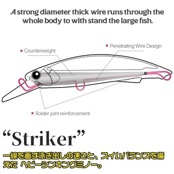 TSURINOYA Heavy Minnow Sinking Fishing Lure 90S 90mm 37g STRIKER Long Casting High Strength Hard Bait Sea Fishing Tuna Model