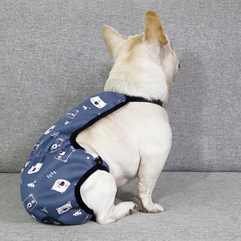 Mājdzīvnieku menstruālās bikses Atkārtoti lietojama ūdensnecaurlaidīga suņu autiņbiksīšu siksna ar multfilmu rakstu Sieviešu biksītes Šorti Pet fizioloģiski kucēnam