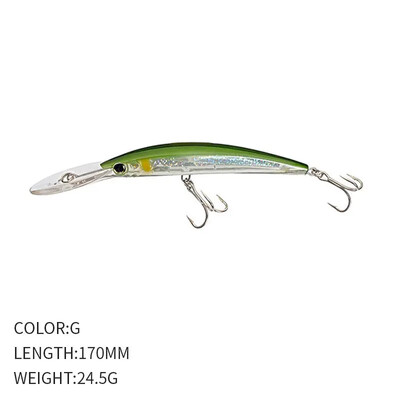 Žvejybos Luya Masalas Ilgaliežuvis Mino Nardymas 170mm/24.5g Simuliacinis netikras masalas Seklios jūros ešerių žuvies masalas