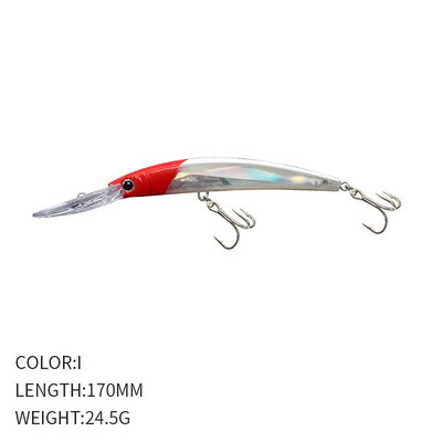 Žvejybos Luya Masalas Ilgaliežuvis Mino Nardymas 170mm/24.5g Simuliacinis netikras masalas Seklios jūros ešerių žuvies masalas