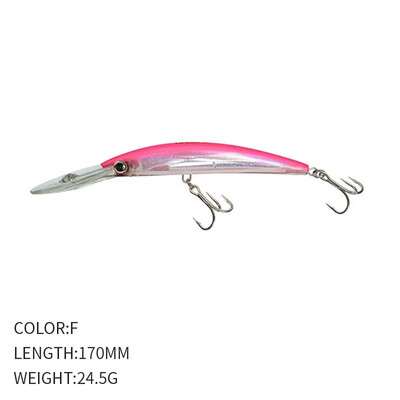 Žvejybos Luya Masalas Ilgaliežuvis Mino Nardymas 170mm/24.5g Simuliacinis netikras masalas Seklios jūros ešerių žuvies masalas