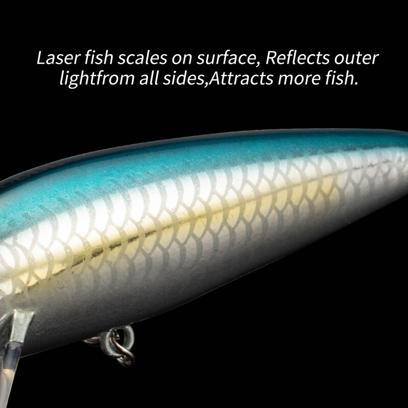 JOHNCOO Nalucă de pescuit cu mâncăruri 7 cm 7,5 g Nalucă artificială pentru păstrăv Stream Lake Jerkbait Momeli dure pentru pescuit