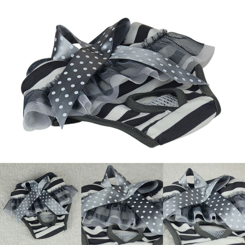 Kisállat kutya csíkos fiziológiás nadrágok bugyi kutya csipke bugyi pelenka kiskutya fehérneműhöz Alsónadrág Kutya pelenka nadrág rövidnadrág kisállat kellék