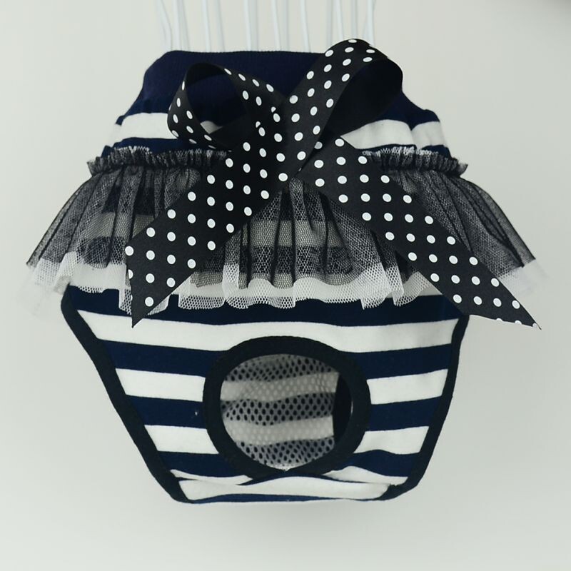 Kisállat kutya csíkos fiziológiás nadrágok bugyi kutya csipke bugyi pelenka kiskutya fehérneműhöz Alsónadrág Kutya pelenka nadrág rövidnadrág kisállat kellék