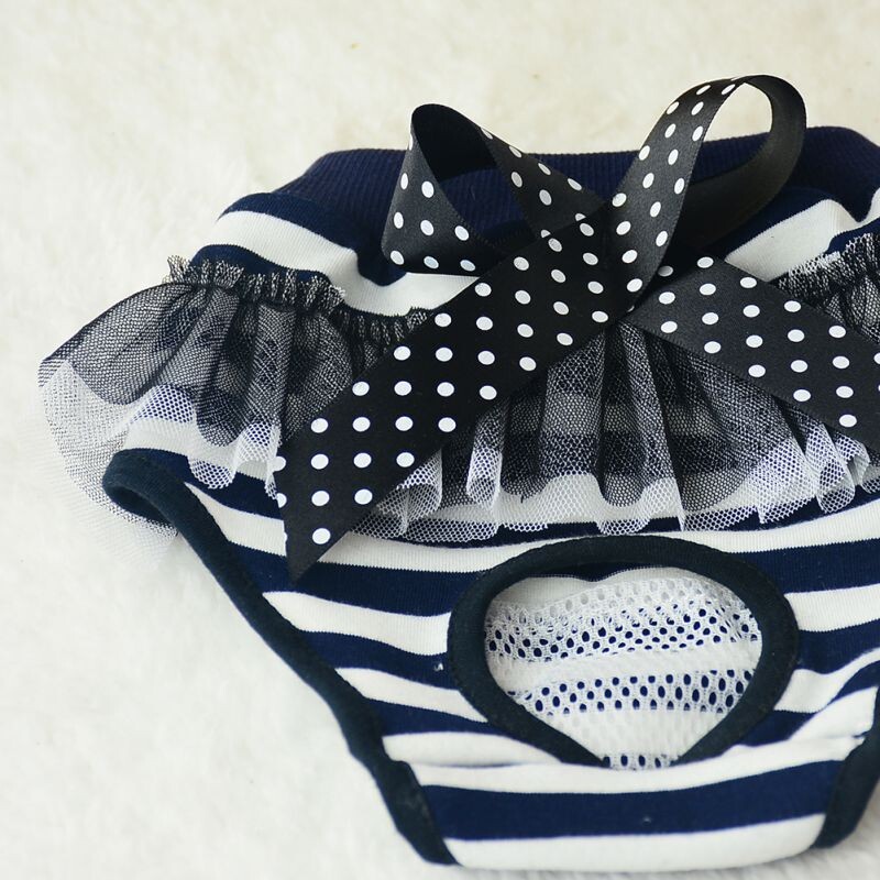 Kisállat kutya csíkos fiziológiás nadrágok bugyi kutya csipke bugyi pelenka kiskutya fehérneműhöz Alsónadrág Kutya pelenka nadrág rövidnadrág kisállat kellék