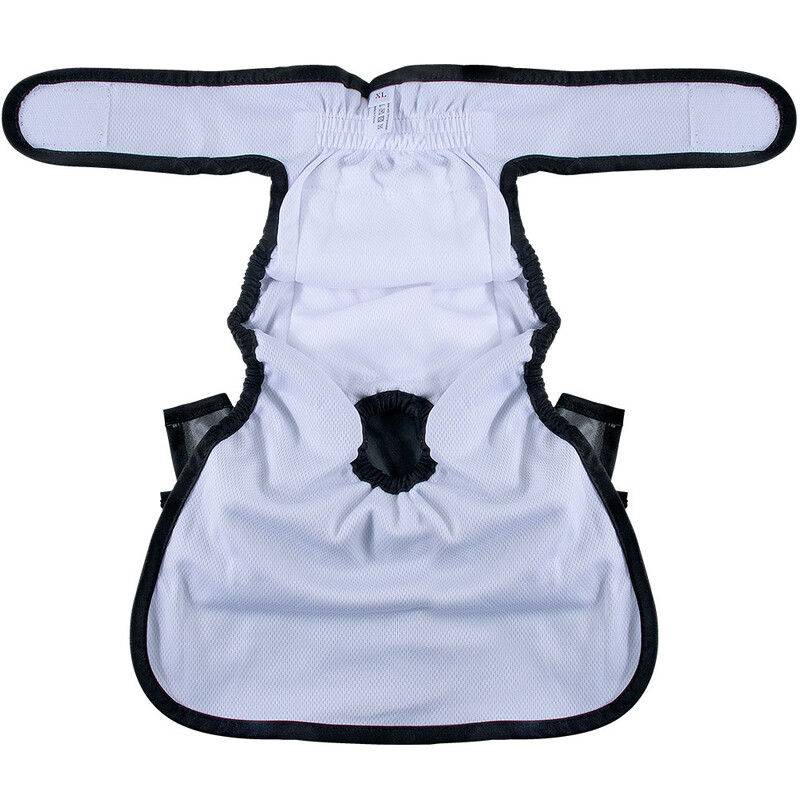 BIAI 1db fekete újrafelhasználható női kutyapelenka mosható szövetpelenka tépőzárral vízálló puha poliészter szövet kutyanadrág