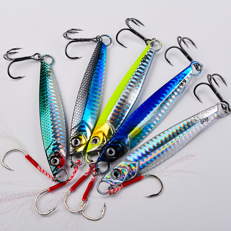 1 gab Lieljaudas svina ātri grimstoša metāla džiga, ideāli piemērota jūras makšķerēšanai un makšķerēšanai ar laivām, izturīga konstrukcija ilgstošai lietošanai