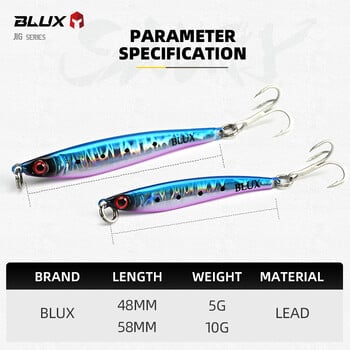 BLUX Mini SAURY 5g 10g Jigging Spoon Long Cast Metal Jig Micro Lead Bait Примамка за соленоводен риболов Изкуствени принадлежности Скумрия Bass