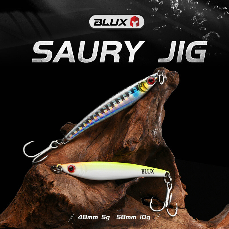 BLUX Mini SAURY 5g 10g Metāla džiga mikrosvina ēsma Sālsūdens zvejas māneklis Mākslīgie piederumi Makreles bass