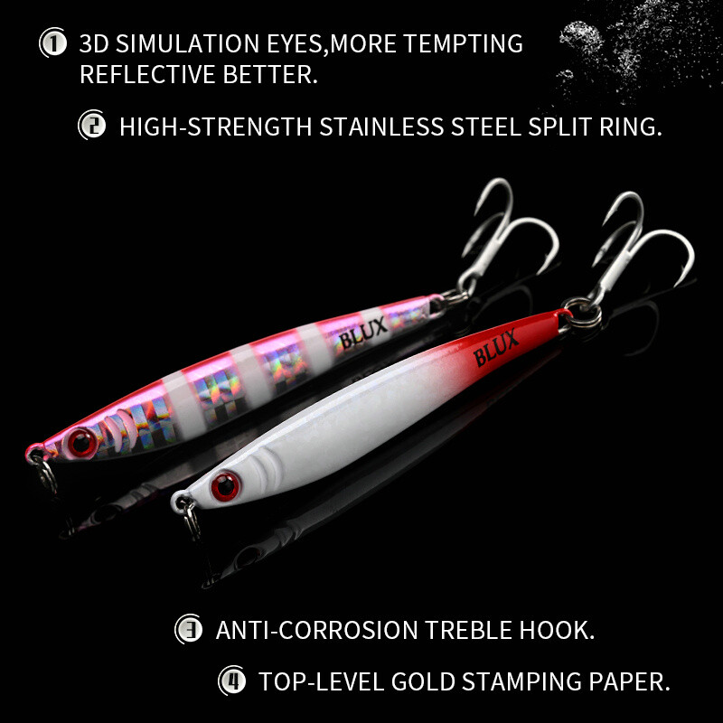 BLUX Mini SAURY 5g 10g Metāla džiga mikrosvina ēsma Sālsūdens zvejas māneklis Mākslīgie piederumi Makreles bass