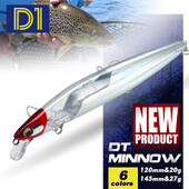 D1 plūduriuojantis Minnow žvejybos masalas 120mm20g/145mm27g Flash Flake Vobleris EXSENCE Shallow Silent Assassin kietas masalas