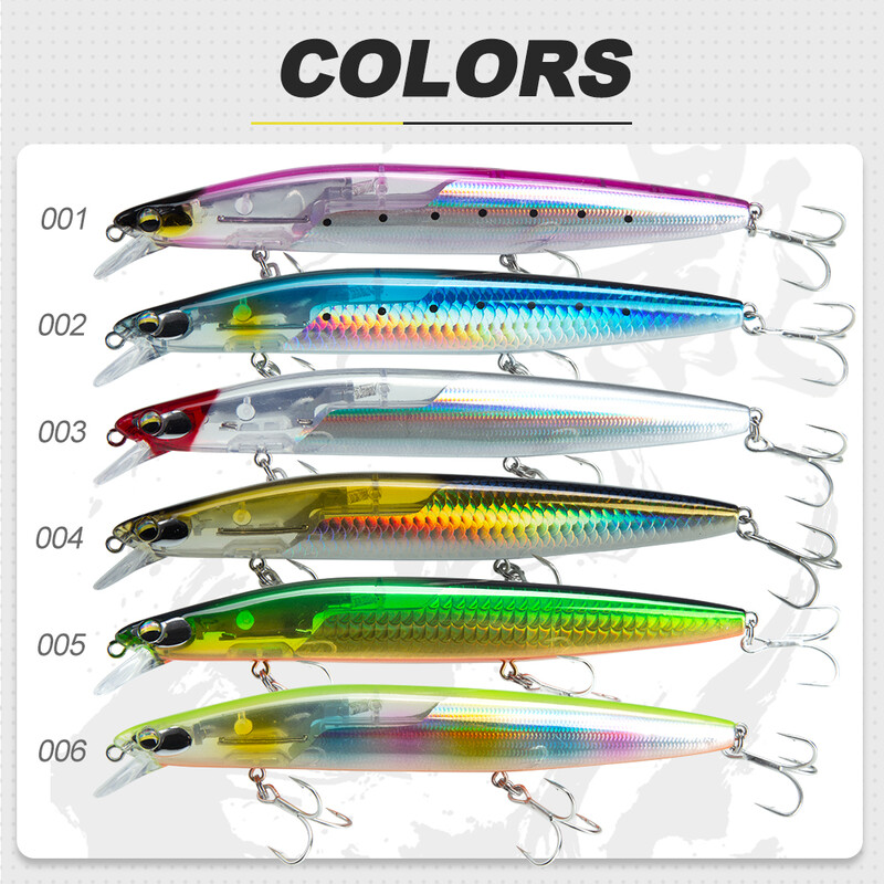 D1 plūduriuojantis Minnow žvejybos masalas 120mm20g/145mm27g Flash Flake Vobleris EXSENCE Shallow Silent Assassin kietas masalas