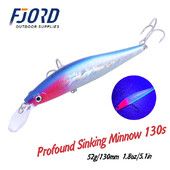 FJORD 52g Pescuit de mare Minnow 130mm Naluca de scufundare Momeli dure false Troll Momeală de înot cu apă sărată Jerkbait Articole de pescuit cu momeală artificială
