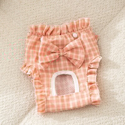 Kutsika vibu ruudulised füsioloogilised püksid emased koerad häirivad ohutuspüksid Four Seasons universaalsed lemmiklooma mähe