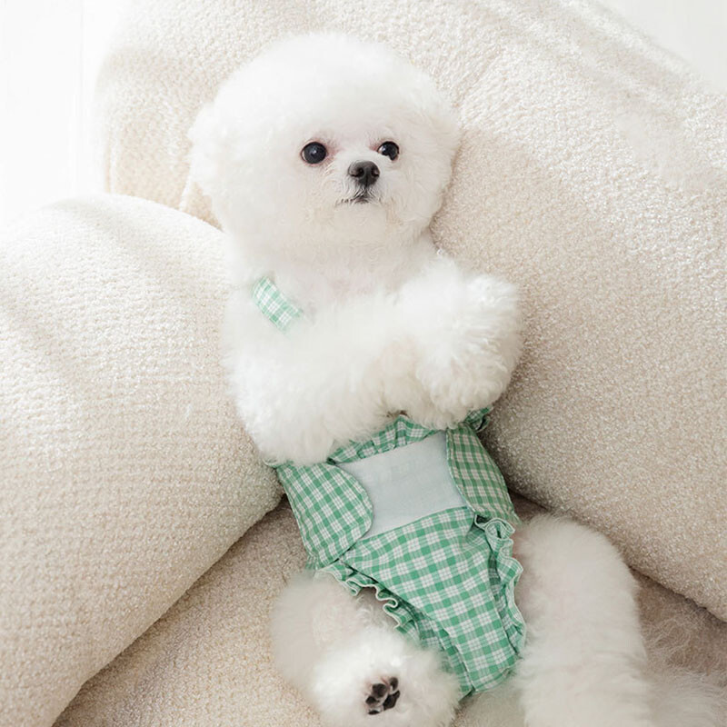 Kutsika vibu ruudulised füsioloogilised püksid emased koerad häirivad ohutuspüksid Four Seasons universaalsed lemmiklooma mähe