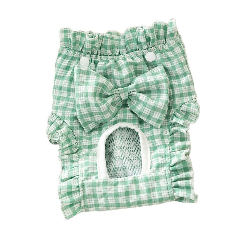 Kutsika vibu ruudulised füsioloogilised püksid emased koerad häirivad ohutuspüksid Four Seasons universaalsed lemmiklooma mähe