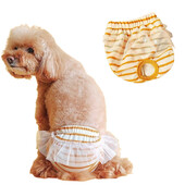 Korduvkasutatavad koerte füsioloogilised mähkmepüksid triibulise trükiga hügieenilised emased koerapüksid Chihuahua bichon turvapüksid lemmikloomade tarvikud