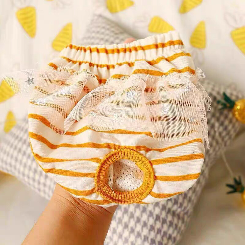 Korduvkasutatavad koerte füsioloogilised mähkmepüksid triibulise trükiga hügieenilised emased koerapüksid Chihuahua bichon turvapüksid lemmikloomade tarvikud