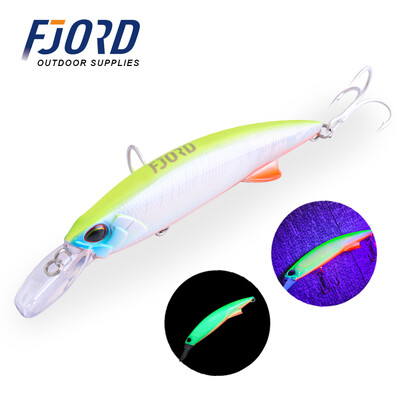 FJORD Glow UV 110mm 64g Skęstantis kietas masalas Žvejybos masalas Long Casting Jūros gylis Sūrio vandens velkamieji masalai Swimbaits Žvejybos prekės