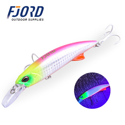 FJORD Glow UV 110mm 64g Skęstantis kietas masalas Žvejybos masalas Long Casting Jūros gylis Sūrio vandens velkamieji masalai Swimbaits Žvejybos prekės