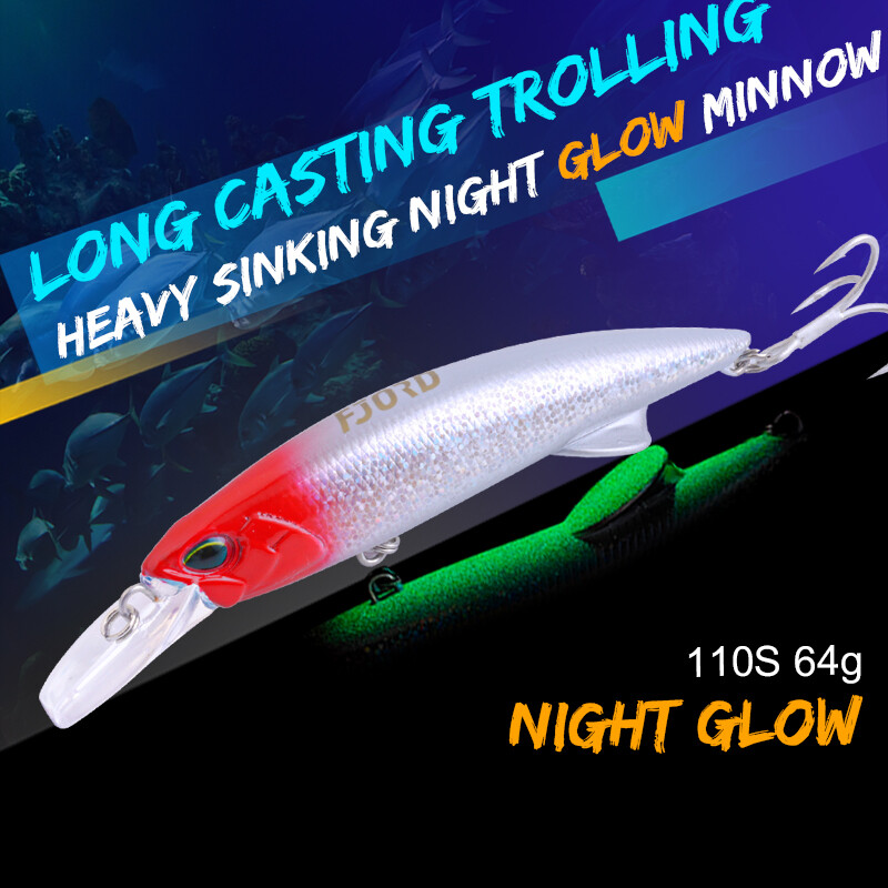 FJORD Glow UV 110mm 64g Skęstantis kietas masalas Žvejybos masalas Long Casting Jūros gylis Sūrio vandens velkamieji masalai Swimbaits Žvejybos prekės