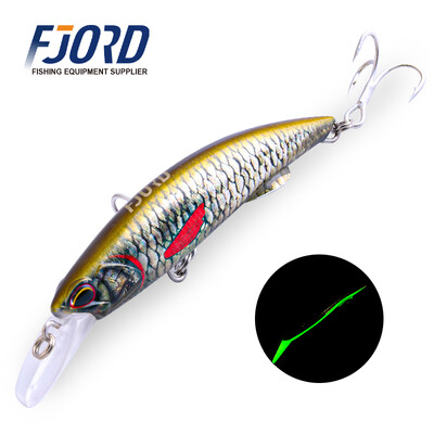FJORD 3D Nyomtatás Minnow horgászcsali 40g 50g Saltwater Night Glow Tengeralattjáró erősen süllyedő,hosszú dobású horgásztartozékok 2024