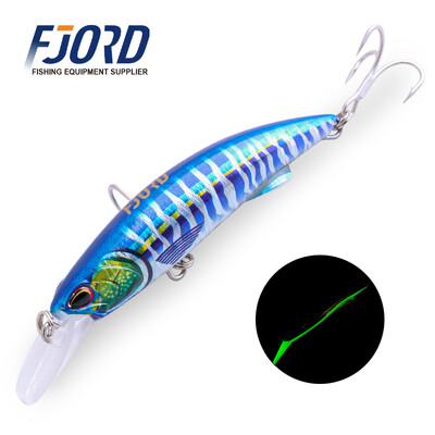FJORD 3D Nyomtatás Minnow horgászcsali 40g 50g Saltwater Night Glow Tengeralattjáró erősen süllyedő,hosszú dobású horgásztartozékok 2024