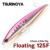 TSURINOYA Strong STINGER 125F Itin ilgas liejimas plūduriuojantis Minnow 125mm 25g Didelio stiprumo sūraus vandens ešerių dirbtiniai kieti masalai