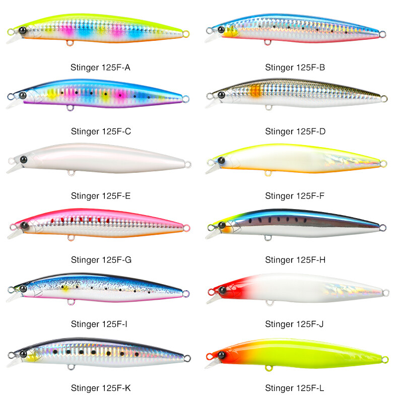 TSURINOYA Strong STINGER 125F Itin ilgas liejimas plūduriuojantis Minnow 125mm 25g Didelio stiprumo sūraus vandens ešerių dirbtiniai kieti masalai