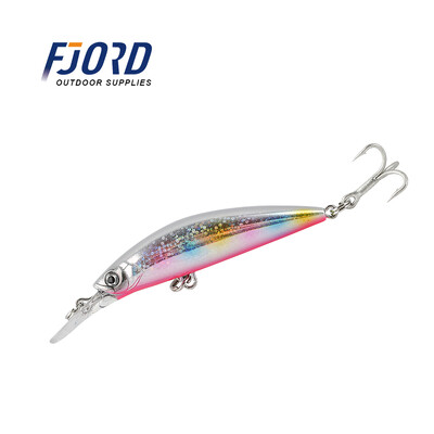 FJORD 70mm 17g Sunkiai skęstantis Minnow 11color, skirtas Select Lazerinis kietas dirbtinis masalas Plastikinis Profesionalus jūros vandens žvejybos masalas