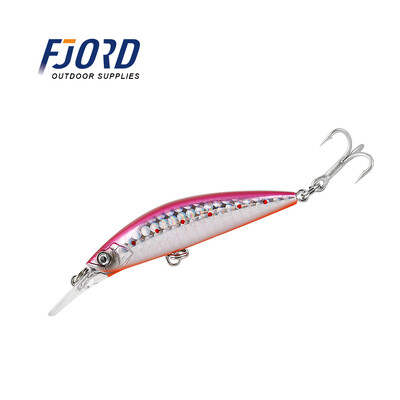 FJORD 70mm 17g Sunkiai skęstantis Minnow 11color, skirtas Select Lazerinis kietas dirbtinis masalas Plastikinis Profesionalus jūros vandens žvejybos masalas