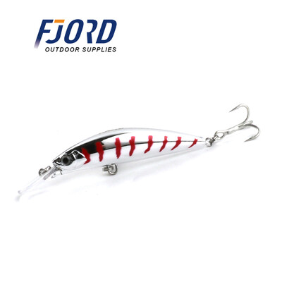 FJORD 70mm 17g Sunkiai skęstantis Minnow 11color, skirtas Select Lazerinis kietas dirbtinis masalas Plastikinis Profesionalus jūros vandens žvejybos masalas