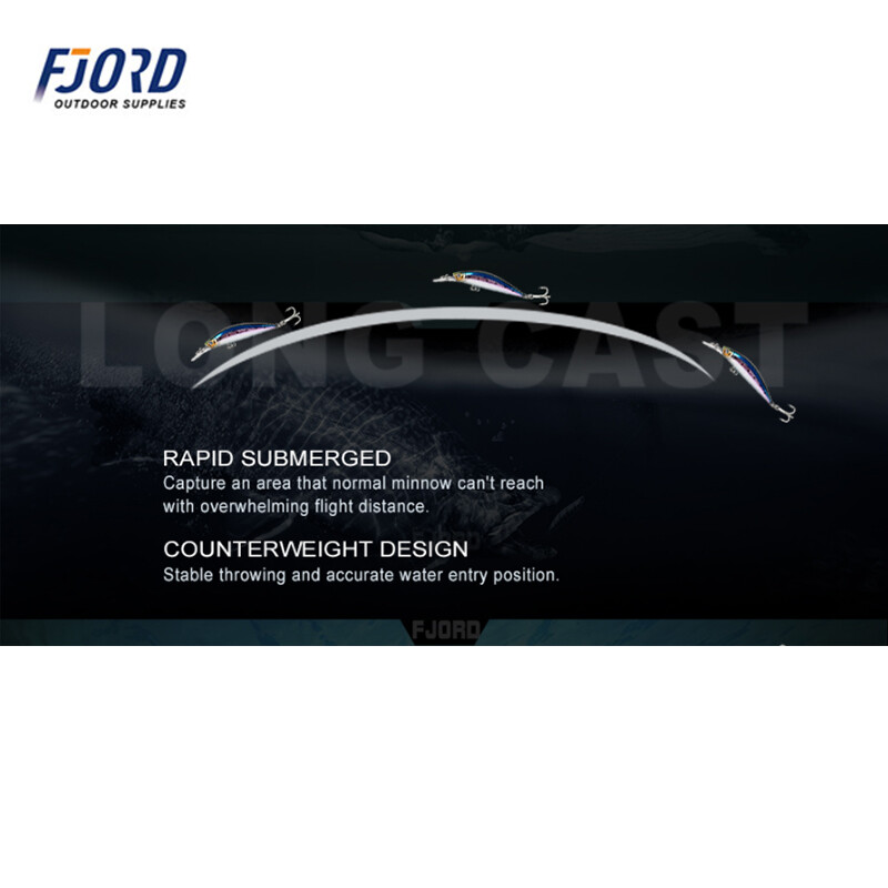 FJORD 70mm 17g Sunkiai skęstantis Minnow 11color, skirtas Select Lazerinis kietas dirbtinis masalas Plastikinis Profesionalus jūros vandens žvejybos masalas