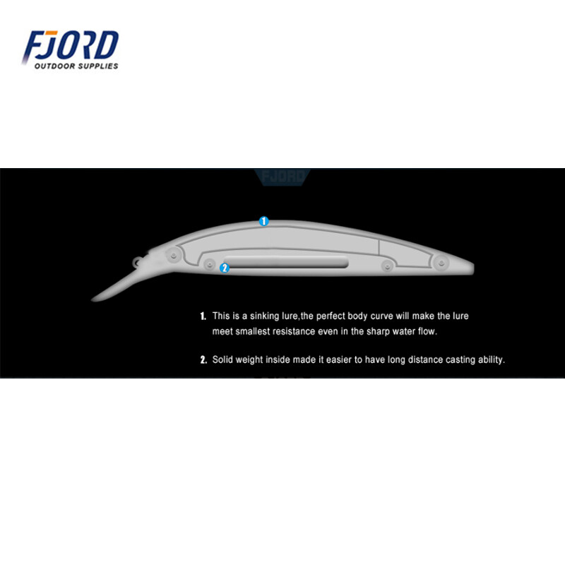 FJORD 70mm 17g Sunkiai skęstantis Minnow 11color, skirtas Select Lazerinis kietas dirbtinis masalas Plastikinis Profesionalus jūros vandens žvejybos masalas