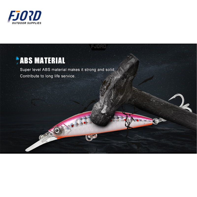 FJORD 70mm 17g Sunkiai skęstantis Minnow 11color, skirtas Select Lazerinis kietas dirbtinis masalas Plastikinis Profesionalus jūros vandens žvejybos masalas