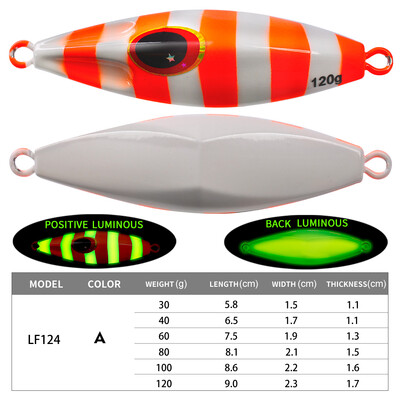 PROBEROS 1 buc. Nalucă de pescuit cu jig de metal strălucitor, momeală de mare bionică cu acțiune realistă, jig durabil cu pas lent pentru capturi pe timp de noapte