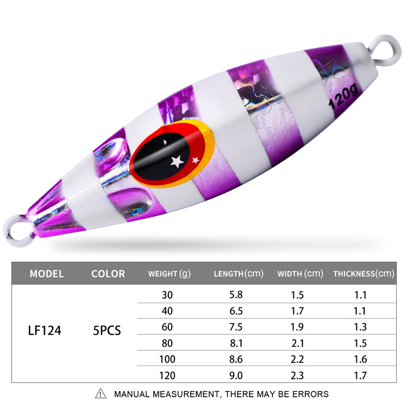 PROBEROS 1 buc. Nalucă de pescuit cu jig de metal strălucitor, momeală de mare bionică cu acțiune realistă, jig durabil cu pas lent pentru capturi pe timp de noapte