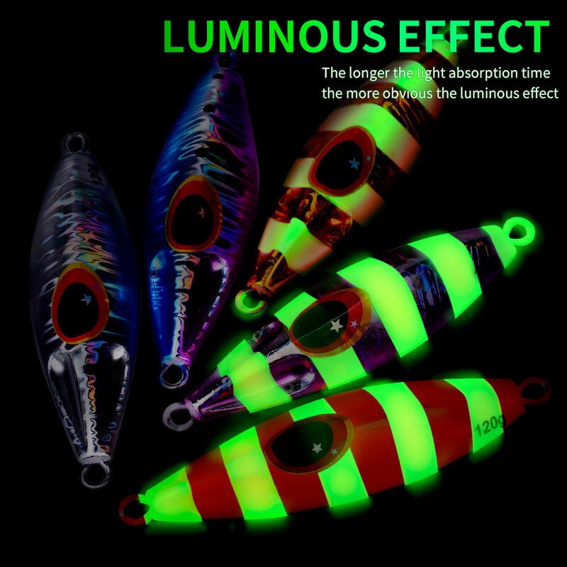 PROBEROS 1 buc. Nalucă de pescuit cu jig de metal strălucitor, momeală de mare bionică cu acțiune realistă, jig durabil cu pas lent pentru capturi pe timp de noapte