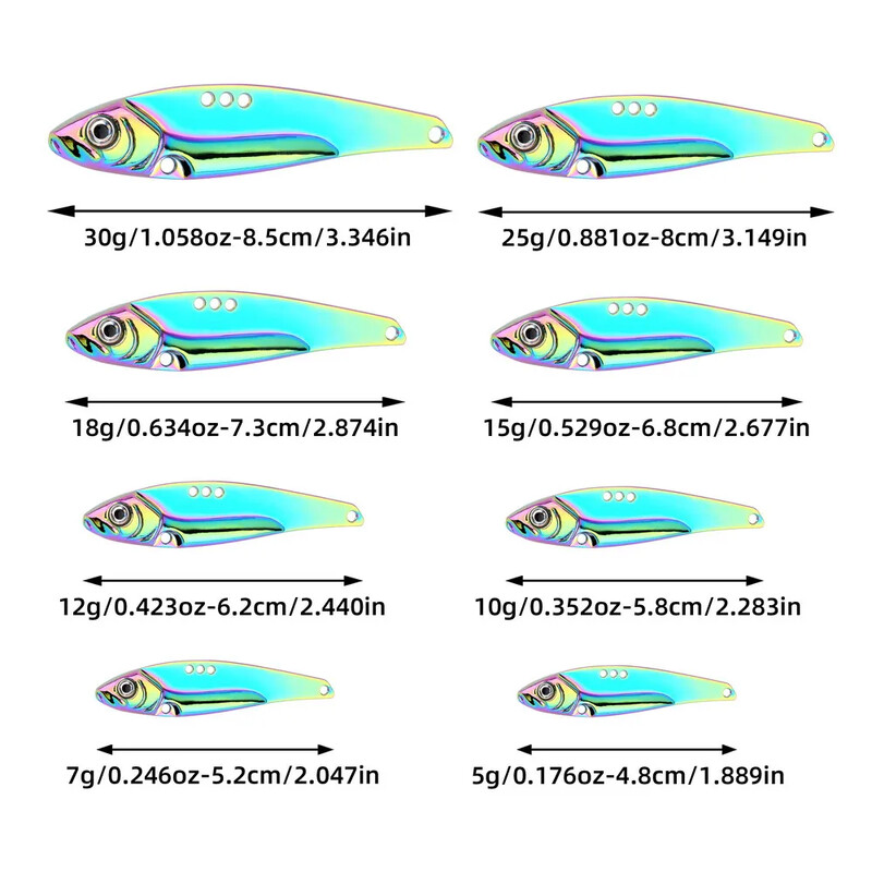 5Gb VIB makšķerēšanas māneklis 7-25g asmens, metāla grimstošs vērpējs, vibrācijas ēsma Swimbait Pesca for Bass zandarta Pesca Crankbait Tackle