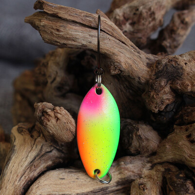 Új UV Glow dupla festett kanalas horgászcsalik pisztrángcsali sügér csali mesterséges csali