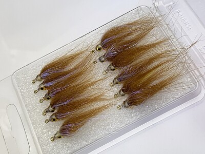 Tigofly 12 vnt Rudos alyvuogių UV Polar Fry Lėtai skęstantis lašišų upėtakis, plieninis Minnow, žuvies žuvys, masalai, muselių rinkinys, dydis Nr. 8