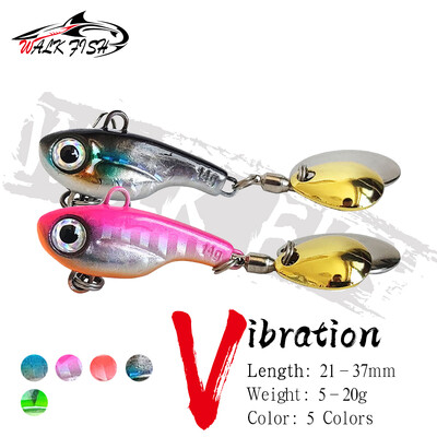 WALK FISH 5g-20g VIB Bait Új forgó flitteres halcsali Thorn fém csali vibráció dupla flitteres csali mesterséges szimulációs hal