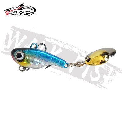 WALK FISH 5g-20g VIB masalas Naujas besisukantis blizgutinis žuvies masalas dygliuotas metalinis masalas, vibruojantis dvigubas blizgučių masalas dirbtinė imitacinė žuvis