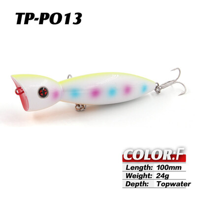TacklePRO PO-13 JERKBAIT Dirbtinis masalas 100mm 24g Popper Topwater Fishing Predator Tackle Kokybiški Vobleriai Kieti masalai Pesca