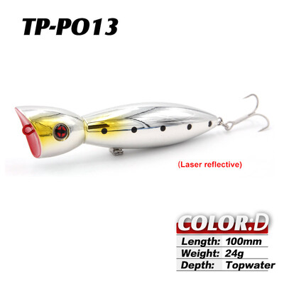 TacklePRO PO-13 JERKBAIT Dirbtinis masalas 100mm 24g Popper Topwater Fishing Predator Tackle Kokybiški Vobleriai Kieti masalai Pesca